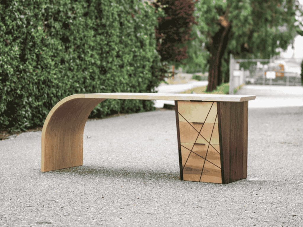 curved wood desk