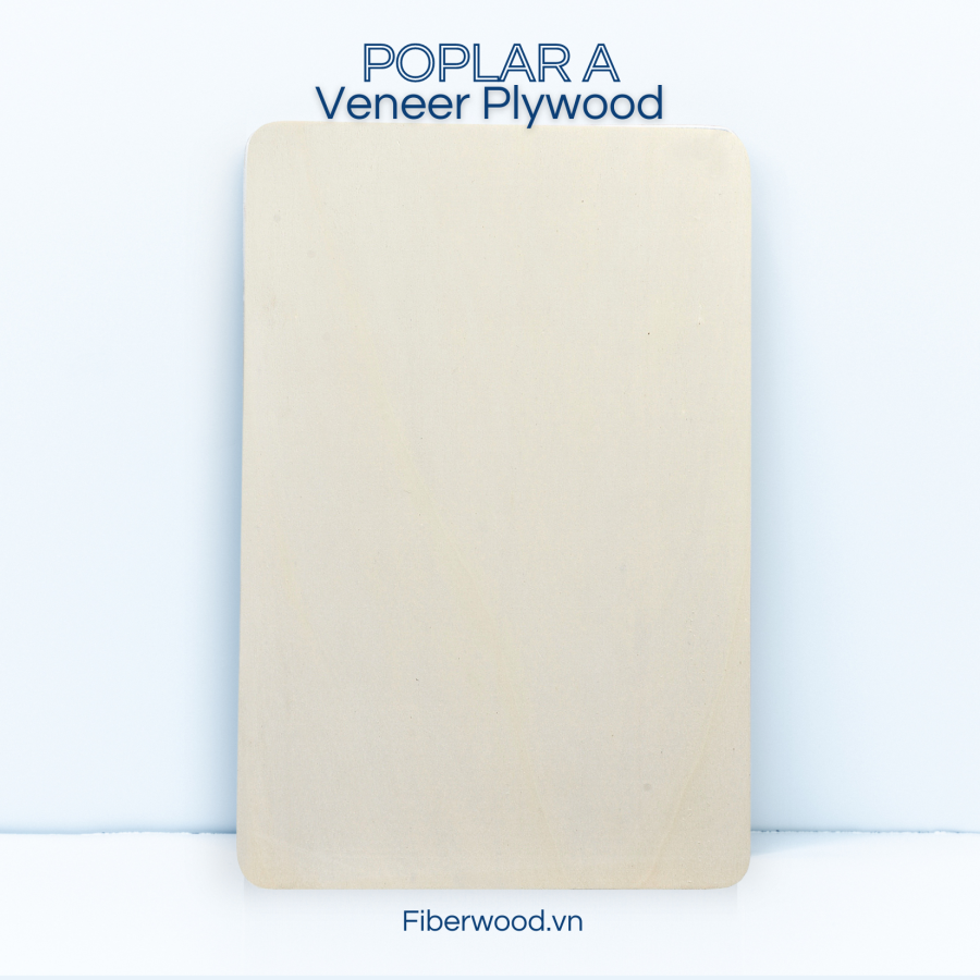 Plywood with natural Poplar AA Veneer surface – 18mm